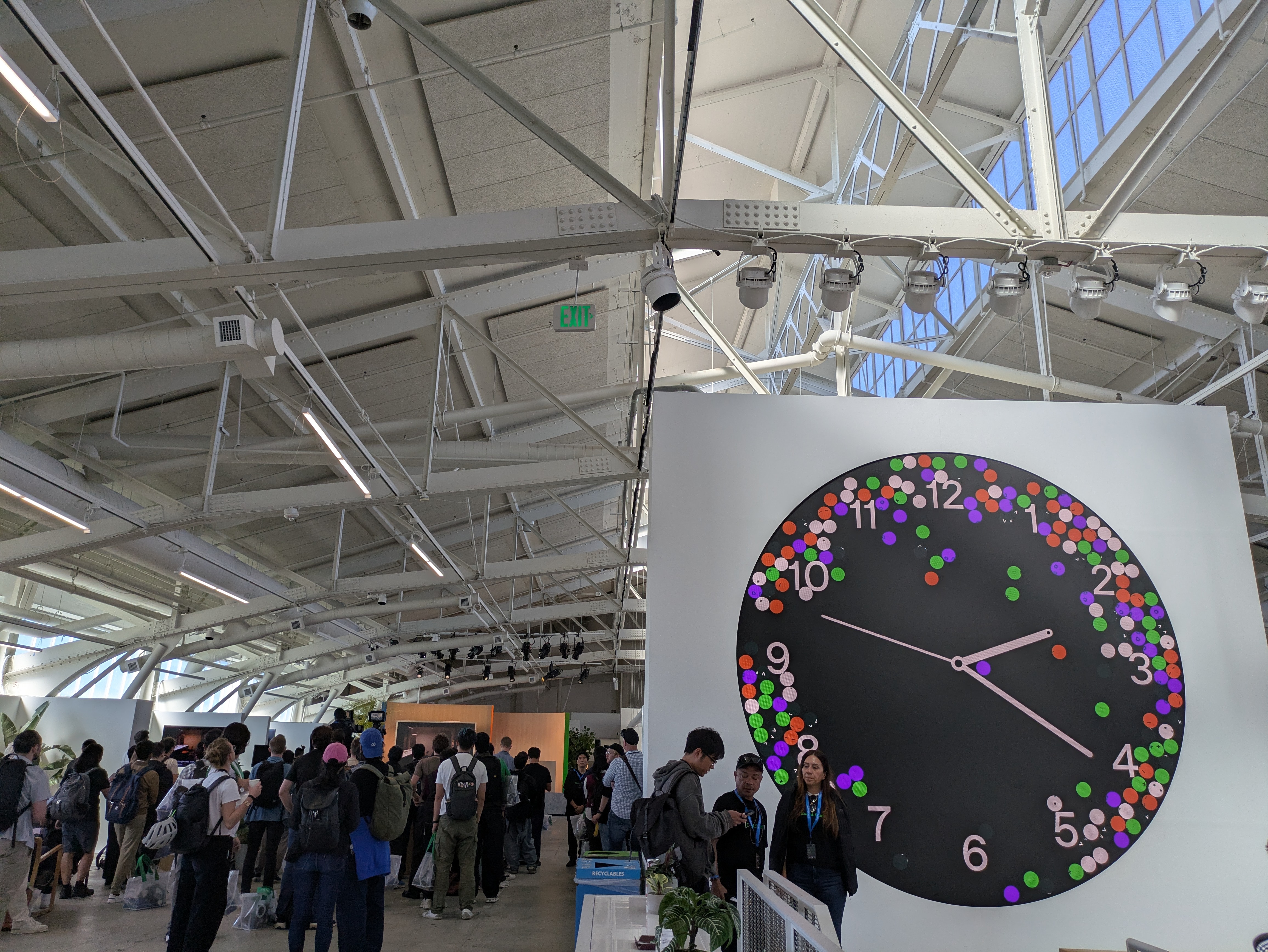 Giant Dots clock at OpenAI DevDay