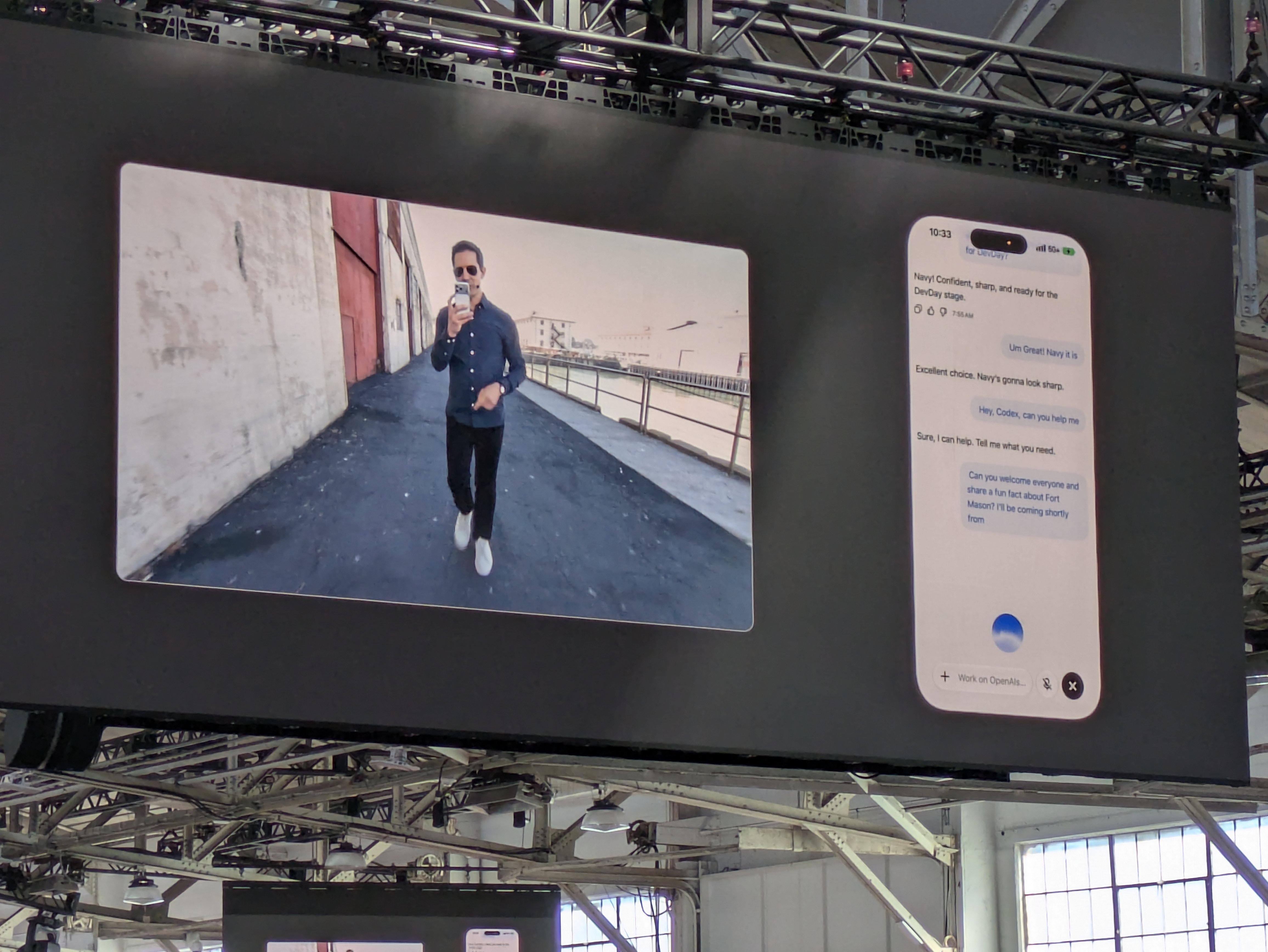 Macron-style aviator sunglasses at the DevDay keynote